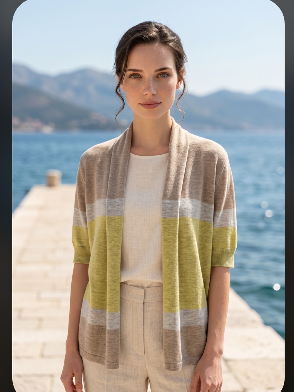 THEORY Sweater Lightweight Cotton Open Cardigan Shawl Collar